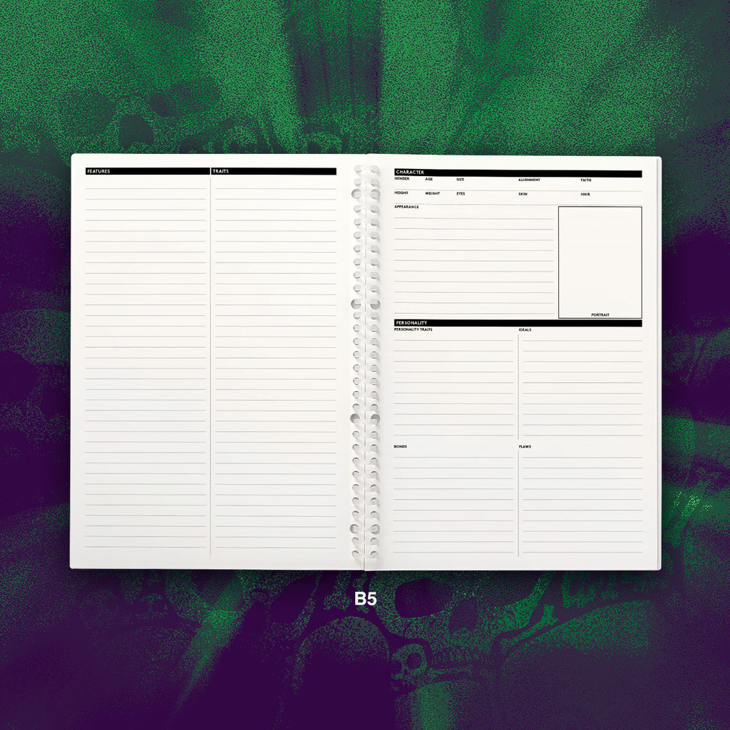 A5 & B5 D&D Character Sheets for Japanese Binders