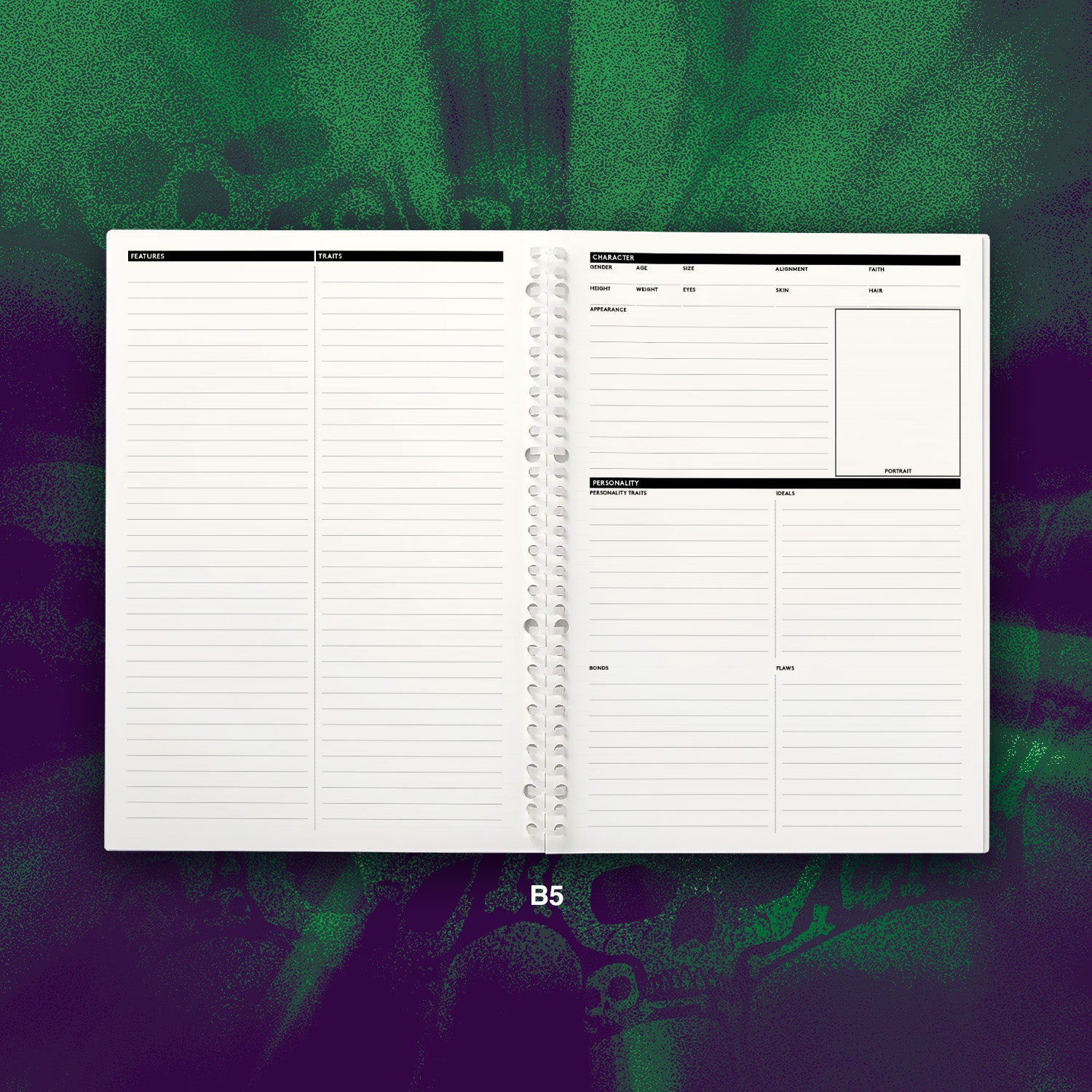 A5 & B5 D&D Character Sheets for Japanese Binders