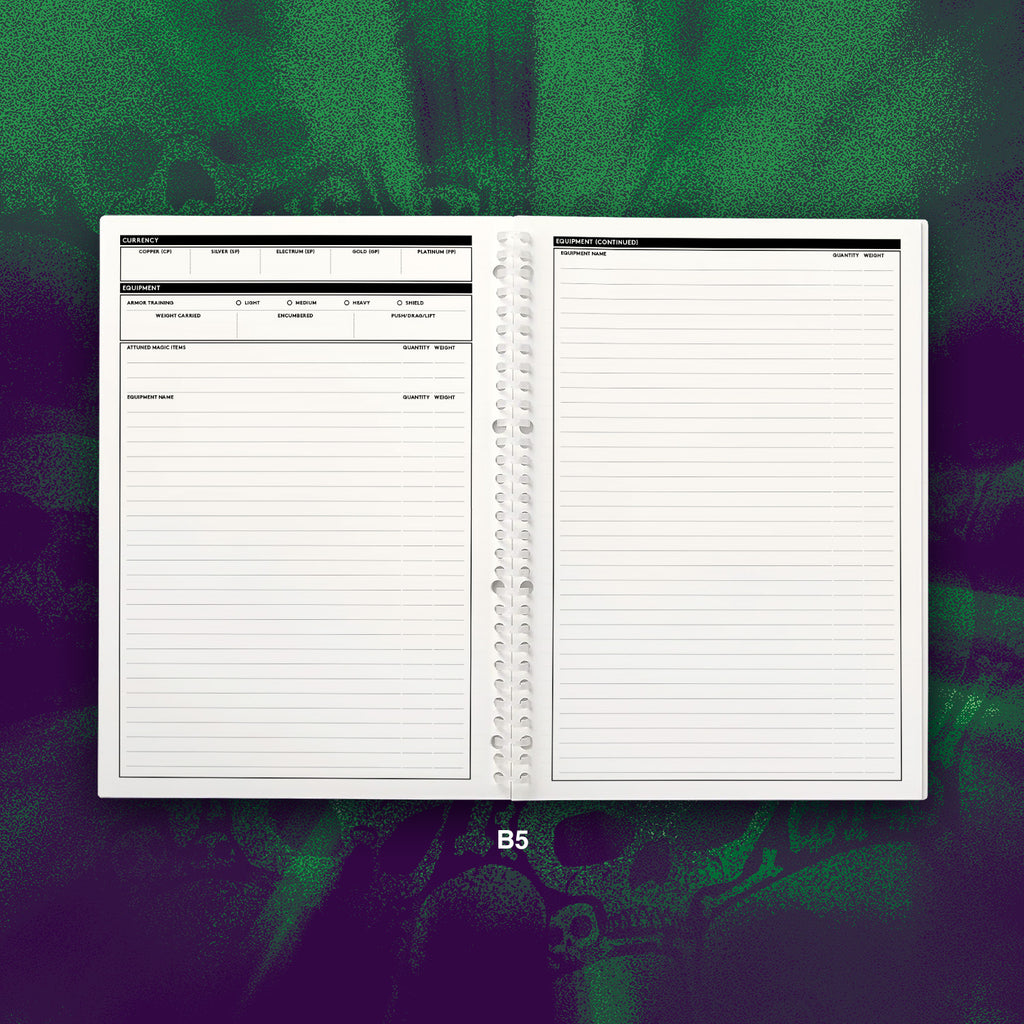 A5 & B5 D&D Character Sheets for Japanese Binders